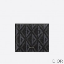 Dior Bi - Fold Wallet CD Diamond Motif Canvas Black - Christian Dior Outlet