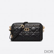 Dior Caro Double Pouch Cannage Calfskin Black - Christian Dior Outlet