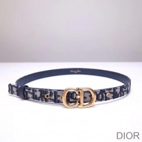 Dior Saddle Belt Oblique Calfskin Blue - Christian Dior Outlet