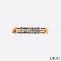 J''Adior Brooch with Shamrock Star Crystals Gold - Christian Dior Outlet