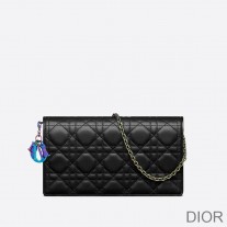Lady Dior Pouch Emblematic Cannage Lambskin Black - Christian Dior Outlet