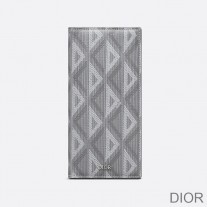 Large Dior Vertical Wallet CD Diamond Motif Canvas Grey - Christian Dior Outlet