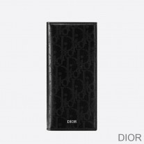 Large Dior Vertical Wallet Oblique Galaxy Leather Black - Christian Dior Outlet