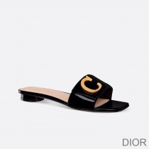 C''est Dior Slides Women Patent Leather Black - Christian Dior Outlet