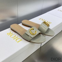 C''est Dior Slides Women Patent Leather Grey - Christian Dior Outlet