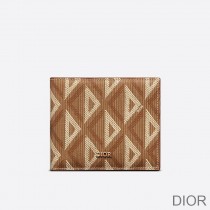 Dior Bi - Fold Wallet CD Diamond Motif Canvas Brown - Christian Dior Outlet