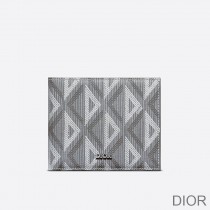 Dior Bi - Fold Wallet CD Diamond Motif Canvas Grey - Christian Dior Outlet