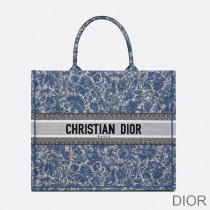 Dior Book Tote Brocart Motif Canvas Blue - Christian Dior Outlet