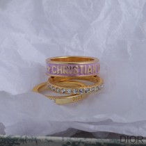 Dior Code Ring Set Metal, Crystals and Lacquer Gold/Purple - Christian Dior Outlet