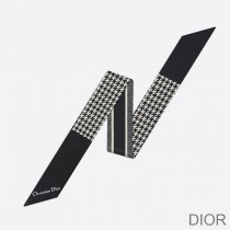 Dior Mitzah Twill 30 Montaigne Houndstooth Silk Black - Christian Dior Outlet