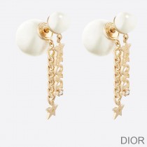 Dior Tribales Earrings Chain and White Resin Pearls Gold - Christian Dior Outlet