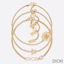 Diorevolution Bracelet Set Chain and White Crystals Gold - Christian Dior Outlet