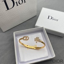Diorevolution Cuff Bracelet Metal and White Crystals Gold - Christian Dior Outlet
