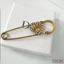 J''Adior Brooch with Crystal Heart Gold - Christian Dior Outlet