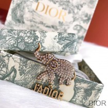 J''Adior Brooch with Elephant Silver Crystals Gold - Christian Dior Outlet