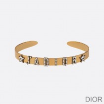 J''Adior Cuff Bangle with White Crystals Gold - Christian Dior Outlet