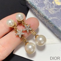 J''Adior Earrings Antique Metal, White Resin Pearls And White Crystals Gold - Christian Dior Outlet