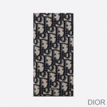 Large Dior Vertical Wallet Oblique Motif Canvas Blue - Christian Dior Outlet