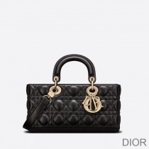 Medium Lady D - Joy Bag Cannage Lambskin Black - Christian Dior Outlet
