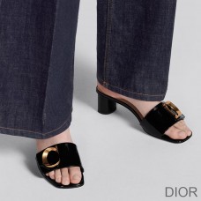 C''est Dior Heeled Slides Women Patent Leather Black - Christian Dior Outlet