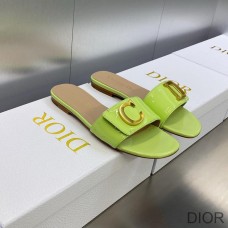 C''est Dior Slides Women Patent Leather Green - Christian Dior Outlet