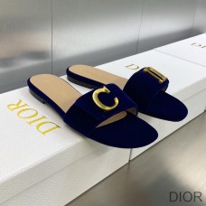 C''est Dior Slides Women Velvet Blue - Christian Dior Outlet
