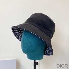 Dior Bucket Hat Oblique Denim Black - Christian Dior Outlet