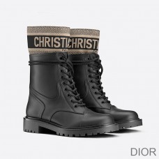 Dior D - Major Ankle Boots Women Calfskin and Technical Fabric Black - Christian Dior Outlet
