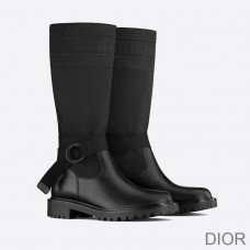 Dior D - Major Boots Women Calfskin and Technical Fabric Black - Christian Dior Outlet