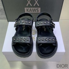 DiorAct Sandals Women Lambskin With Rivets Black - Christian Dior Outlet
