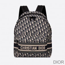 DiorTravel Backpack Oblique Motif Canvas Blue - Christian Dior Outlet
