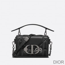 Dior 30 Montaigne Box Bag with Handle Maxicannage Lambskin Black - Christian Dior Outlet