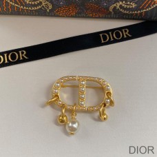 Dior 30 Montaigne Brooch Metal And White Resin Pearls Gold - Christian Dior Outlet