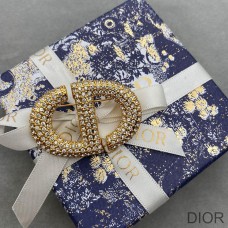 Dior 30 Montaigne Brooch Metal and Silver Crystals Gold - Christian Dior Outlet