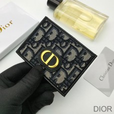 Dior 30 Montaigne Card Holder Oblique Motif Canvas Blue - Christian Dior Outlet