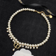 Dior 30 Montaigne Choker Gold - Finish Metal and White Resin Pearls Gold - Christian Dior Outlet