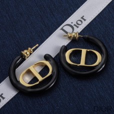 Dior 30 Montaigne Earrings Metal and Lacquer Gold/Black - Christian Dior Outlet