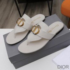 Dior 30 Montaigne Thong Slides Women Calfskin White - Christian Dior Outlet