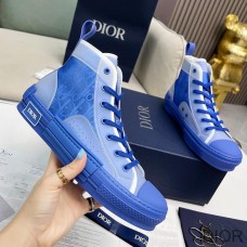 Dior B23 High - Top Sneakers Unisex Oblique Motif Canvas Blue - Christian Dior Outlet