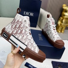 Dior B23 High - Top Sneakers Unisex Oblique Motif Canvas Brown - Christian Dior Outlet