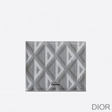 Dior Bi - Fold Wallet CD Diamond Motif Canvas Grey - Christian Dior Outlet