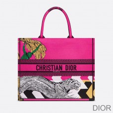 Dior Book Tote D - Jungle Pop Motif Canvas Rose - Christian Dior Outlet