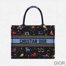 Dior Book Tote Pixel Zodiac Motif Canvas Black - Christian Dior Outlet