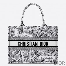 Dior Book Tote Plan de Paris Motif Canvas White - Christian Dior Outlet