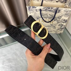 Dior CD Belt Oblique Calfskin Black/Gold - Christian Dior Outlet