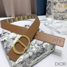 Dior CD Icon Buckle Reversible Belt CD Diamond Motif Canvas Brown/Gold - Christian Dior Outlet