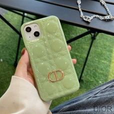 Dior CD iPhone Case Cannage Patent Leather Green - Christian Dior Outlet