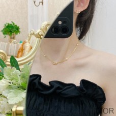Dior Clair D Lune Necklace Metal and Pearls Gold - Christian Dior Outlet