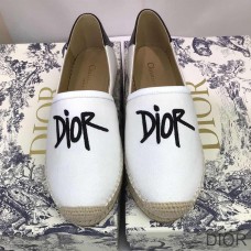 Dior Granville Espadrilles Women Shawn Logo Motif Canvas White - Christian Dior Outlet