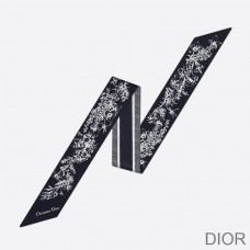 Dior Mitzah Twill Toile de Jouy Flowers Silk Black - Christian Dior Outlet